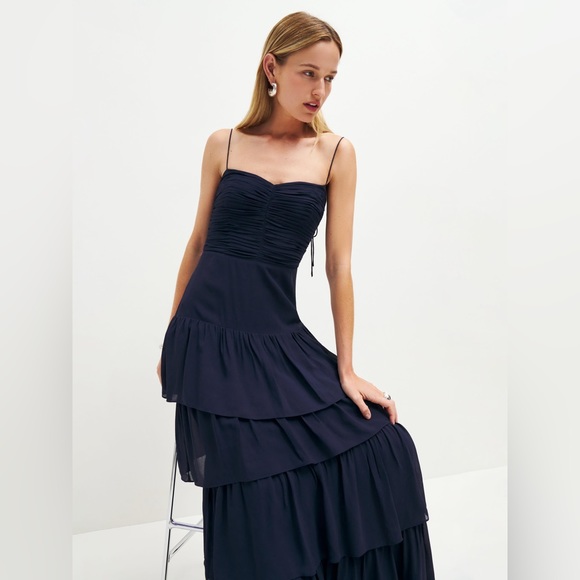 Reformation Navy Marlin Dress - Picture 3 of 11